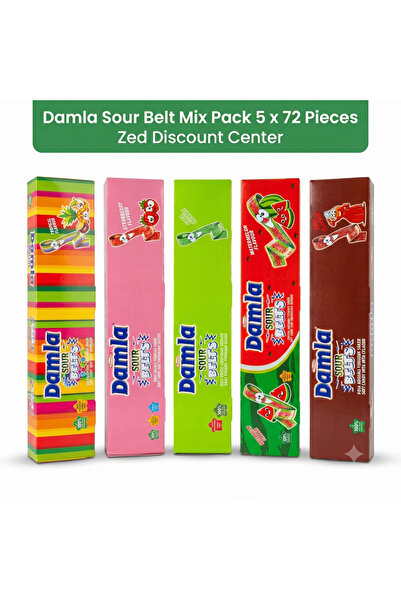TAYAŞ Damla Sour Belt Mix Pachet 5 x 72 Bucăți
