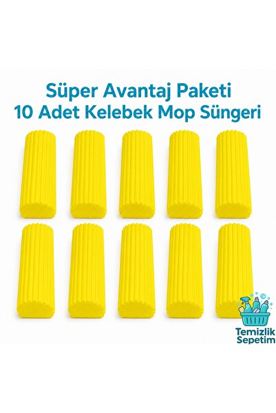 temizliksepetim Kelebek Mop Yedek Sünger Başlık – 10'Lu Süper Avantaj Paketi