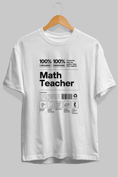 Ankhises Tricou alb cu imprimeu frontal supradimensionat pentru profesori de ...
