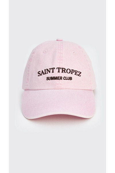 LC Waikiki Pink Saint Tropez Embroidered Women's Cap Hat