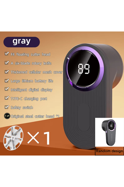 Choice1 gray Rechargeable Digital Display Lint Remover, Electric Clothes Fuzz...
