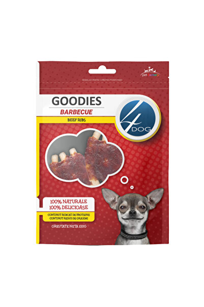 4dog GOODIES Recompense pentru câini cu coaste de vită la grătar 100g