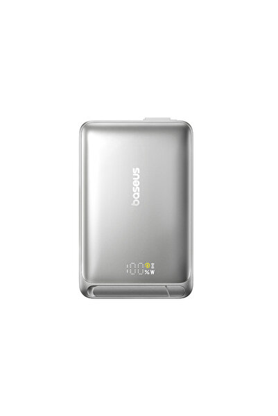 Baseus Nomos Qi2 Μαγνητικό Power Bank 10000mAh 45W Καλώδιο USB-C, Γκρι