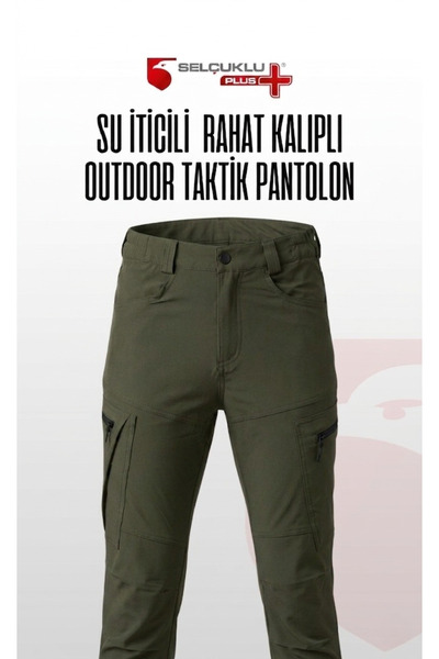 Selçuklu Plus Outdoor Tactical Pants with Water Repellent Feature, Zipper Poc...
