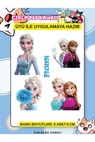 Girlboss Kawaii Elsa ütü ile yapışan tekstil baskı , DTF baskı , açık - koyu ...
