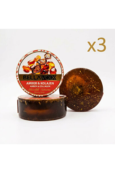 BELLAVOIX Set 3 x Săpun cu Chihlimbar și Colagen – Amber & Collagen Beauty Soap