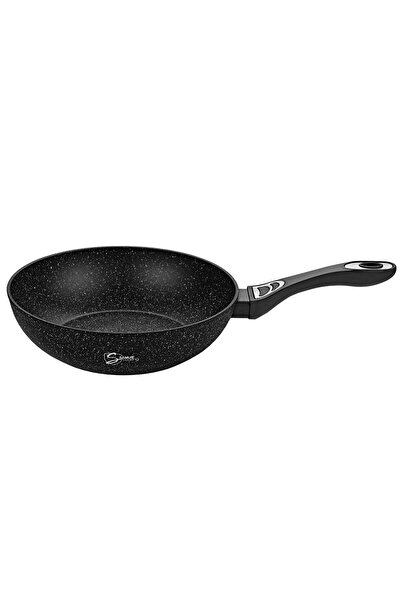 Samus Wok antiaderent din aluminiu turnat, cu înveliș de marmură, de 30 cm, c...