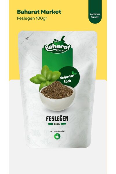 100 Gr Fesleğen Kurusu / Yeşil Reyhan - Katkısız & Doğal