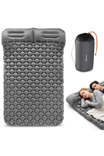 HyperMotion Saltea gonflabilă dublă Campmat 190x120 cm gri