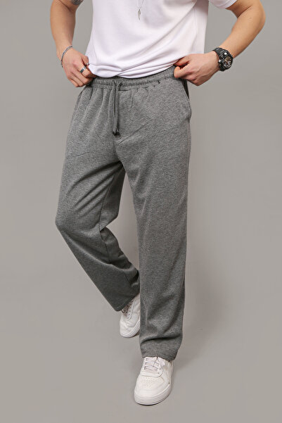 STRAVON Men's Loose Fit Pique Fabric Wide Leg Sweatpants