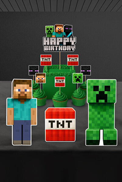 Hey Parti Minecraft set za rođendansku proslavu - Creeper Steve Enderman TNT ...