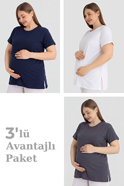 Arma Yıldız Pamučna majica za trudnice sa kratkim rukavima, 3 komada – mekana...