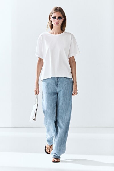 Massimo Dutti %100 pamuklu kısa kollu t-shirt
