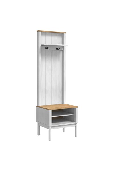 vidaxl Dulap pentru hol FLORO Alb 50 x 40 x 158 cm Lemn de pin masiv