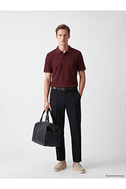 LC Waikiki Southblue Black Regular Fit Linen Look Men's Trousers