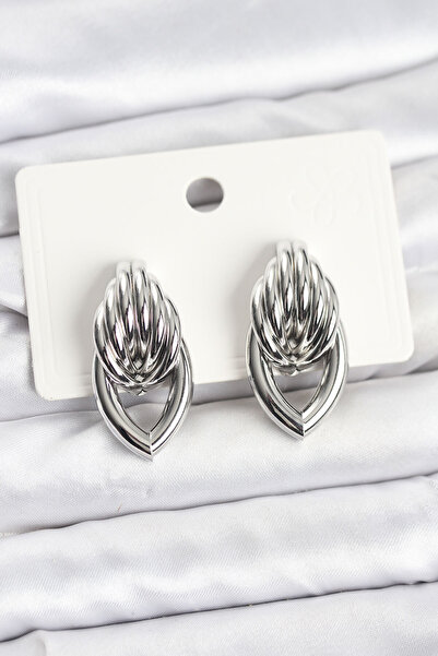 OGHAMAY Brass Silver Color Spiral Drop Model Vintage Women's Earrings