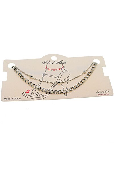 OGHAMAY Silver Color Ball Old Fox Chain Anklet - 1818