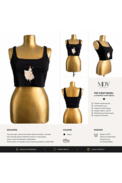 MDY-marketplace Top negru cu model