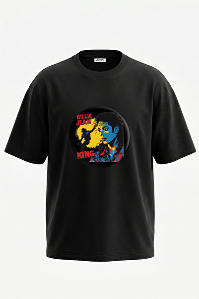 Anetos Tricou oversize negru din bumbac cu imprimeu pe spate Michael Jackson ...