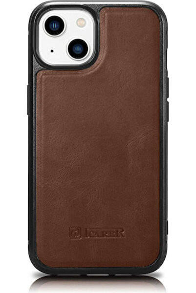 ICARER Leather Oil Wax Back Cover Leather Brown (iPhone 14) Code: WMI14220717-BN