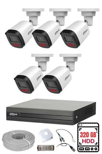 DAHUA 5 Kameralı 2MP Full HD Güvenlik Kamera Seti 320 GB HDD Dahil