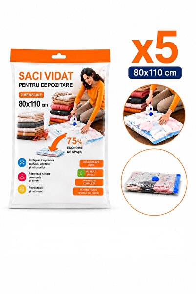 OEM HomeRoy – Set 5 Bucăți Saci Vacuum pentru Haine, 80 x 120 cm