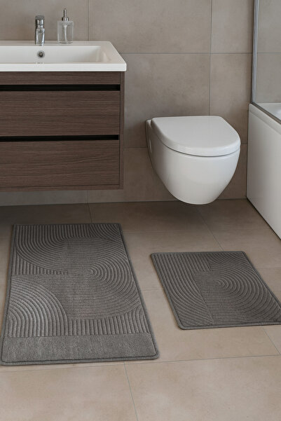 Günilla Home Banyo Paspas Takımı 2li Kaymaz Taban Makinada Yıkanabilir Leke T...