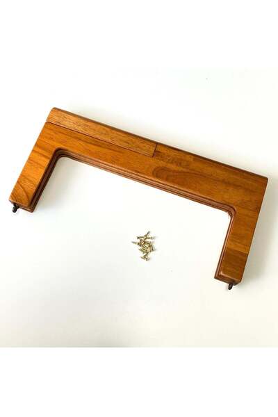 yumakça Çanta Bursu Ahşap Köşeli Kahve 25 Cm