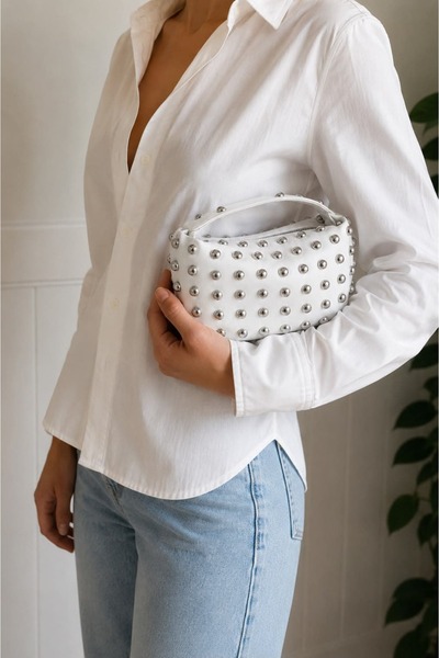 LikeMoon Women's Staple Detailed Mini Hand and Shoulder Bag for Daily Use