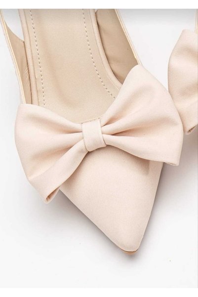Griffa Women's Evening Dress with Fabric Bow and Open Back, Daily Comfortable Heeled Shoes