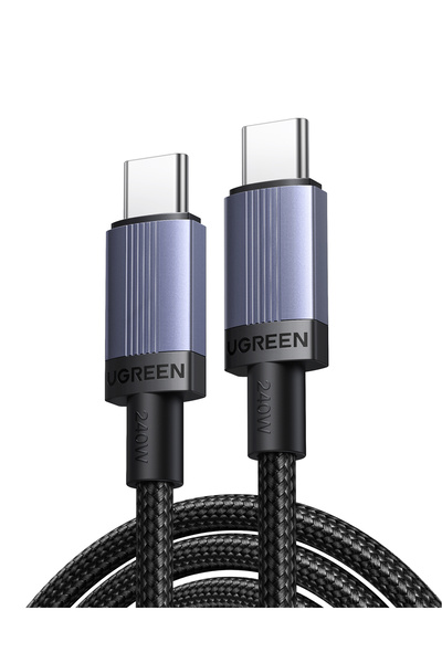 Ugreen USB-C 240W PD Hızlı Şarj Kablosu, 3 Metre, Siyah, 65909