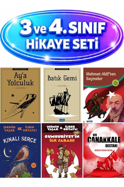 Beyaz Balina Yayınları 3 VE4. SINIF 6 KİTAP SET Kınalı Serçe,Cumhuriyet'in İl...