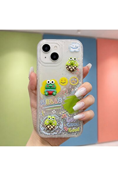 FİŞNEİLETİŞİM İPHONE 13/14 UYUMLU SULU HARAKETLİ SİMLİ KURBAĞA KILIF