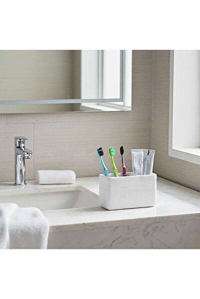PAN HOME Bia Toothbrush Holder 17.5x7x10cm - White