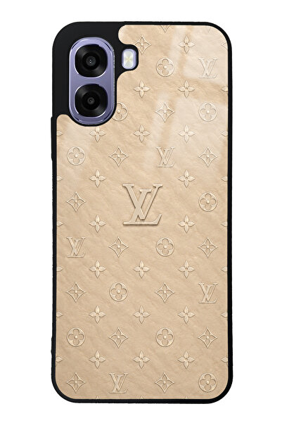 Spoyi Oppo A6T Bej Gold LV Tasarımlı Glossy Telefon Kılıfı