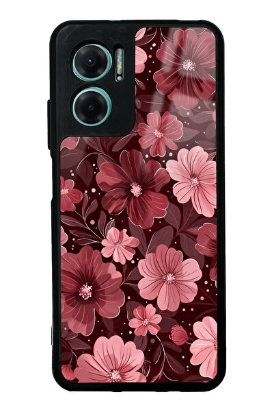 Spoyi Xiaomi Redmi Note 11E Velvet Burgundy Tasarımlı Glossy Telefon Kılıfı