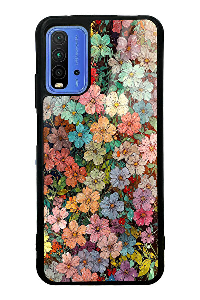 Spoyi Xiaomi Redmi 9T Floral Tapestry Tasarımlı Glossy Telefon Kılıfı