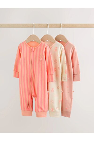 Next Baby Cotton Pink Striped 32-Piece Jumpsuit Set