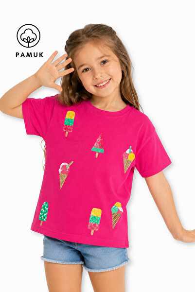 difa kids Letnja majica za devojčice sa kratkim rukavima i ležernim printom s...