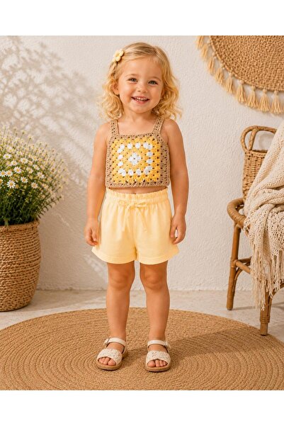 Moda Lina Baby Set pletene bluze i šortsa sa devojčinim motivom