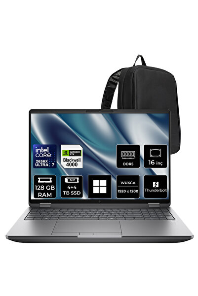 HP ZBook Fury G1i Core Ultra 7 265HX RTX Pro 4000 Blackwell 16GB 128GB RAM 4T...