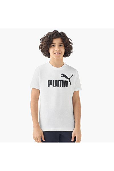Puma تي شيرت برقبة دائرية وأكمام قصيرة مع طباعة شعار
