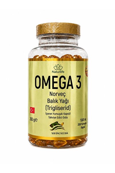 Naturlife Omega-3 Norveç Yağı 1300 Mg 200 Yumuşak Kapsül