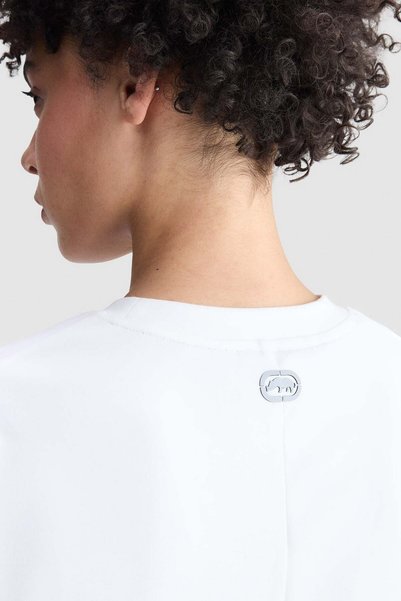ecko unltd. Ecko Red Skylar Oversize Boxy Crew Neck Printed Women's White Tshirt