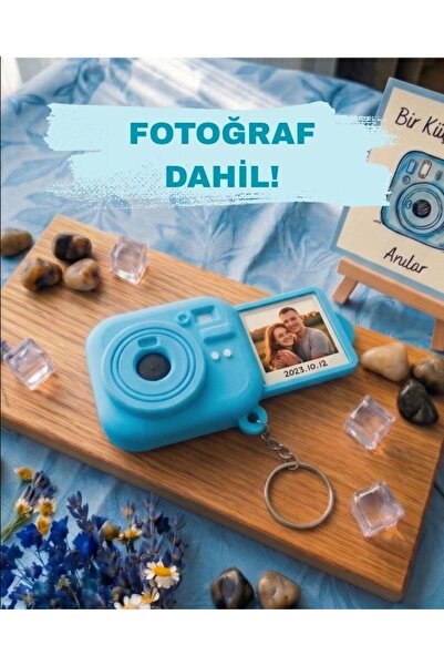 Sue Design Kişiye Özel Fotoğraflı Kamera Tasarımlı Anahtarlık- Hediye, Anı Sa...