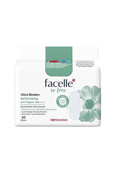 Facelle Natural Ultra Ped Kanatlı Ekstra Uzun 10'lu