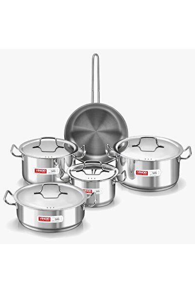 Vinod Classic Deluxe 9-Piece Stainless Steel Cookware Set with Induction Base...