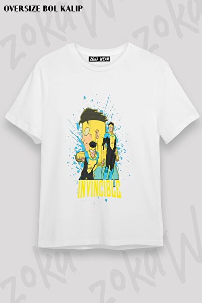 ZOKAWEAR Μπλουζάκι Unisex Loose Fit Invincible v10 με στάμπα