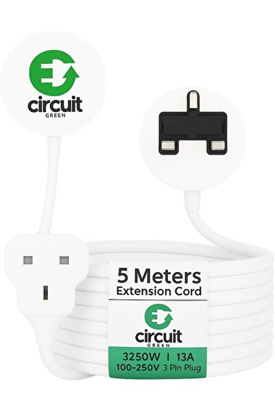 Urban URBANNX Extension Cord 5M – Single Socket UK 3 Pin BS1363 Plug, 13A 325...