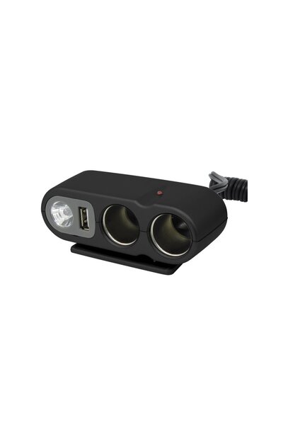 Carpoint Priza auto dubla cu 2 iesiri de bricheta 2 x 12 V max. 5A si 1 pentr...